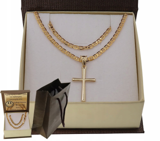 ZLATÁ PLNÁ PÁNSKA REŤAZ S KRÍŽOVÝM GUCCI PR. 925 585 + GRAVÍROVANIE ZDARMA